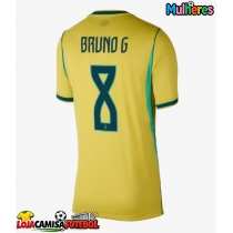 Camisa de Futebol Brasil Bruno Guimaraes #8 Equipamento Principal Mulheres Mundo 2026 Manga Curta